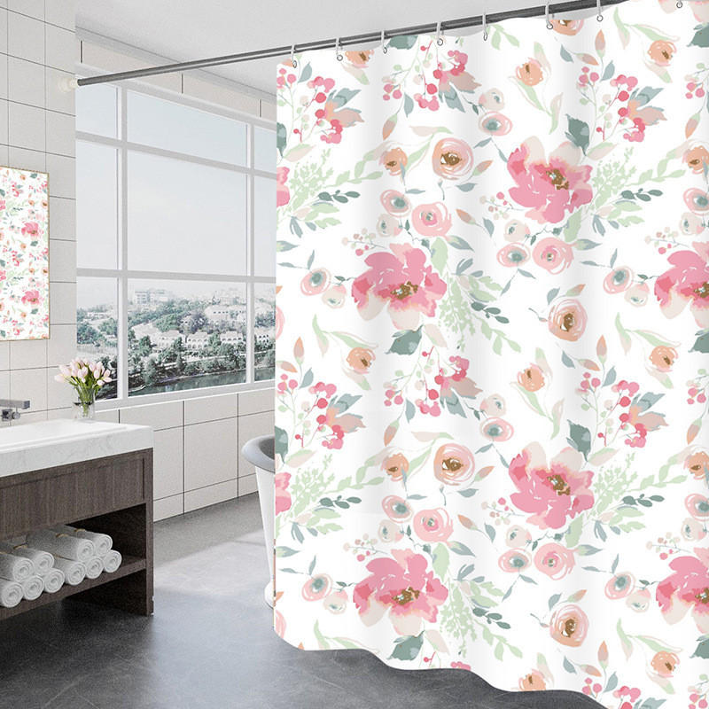 DUSCHVORHANG 180 x 200 cm Polyester schnell trocknend wasserdicht maschinenwaschbar Badezimmer - Rot, Textil (180/200cm) - MCBOSON