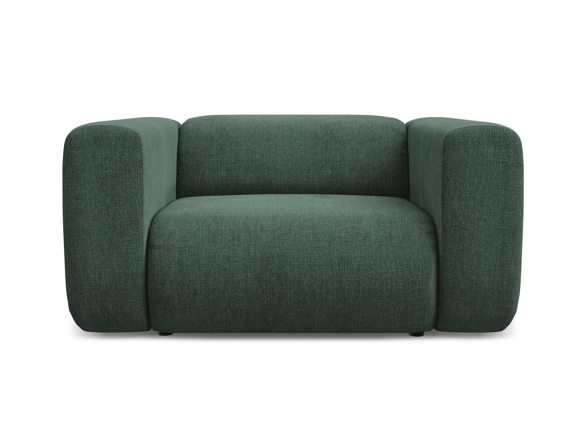 SESSEL Chenille Stoff Grün - Schwarz/Grün, Kunststoff/Textil (137/70/89cm) - Makamii