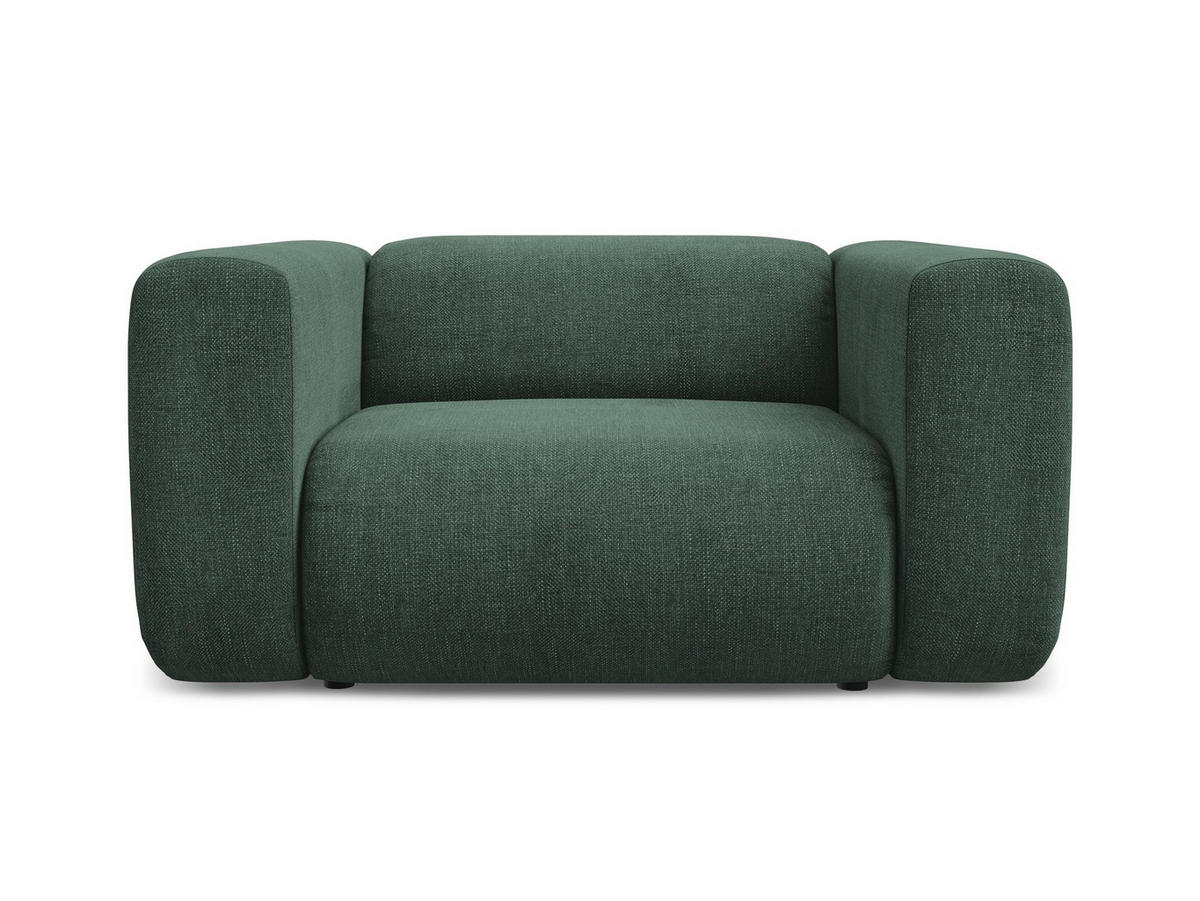 SESSEL Chenille Stoff Grün - Schwarz/Grün, Kunststoff/Textil (137/70/89cm) - Makamii