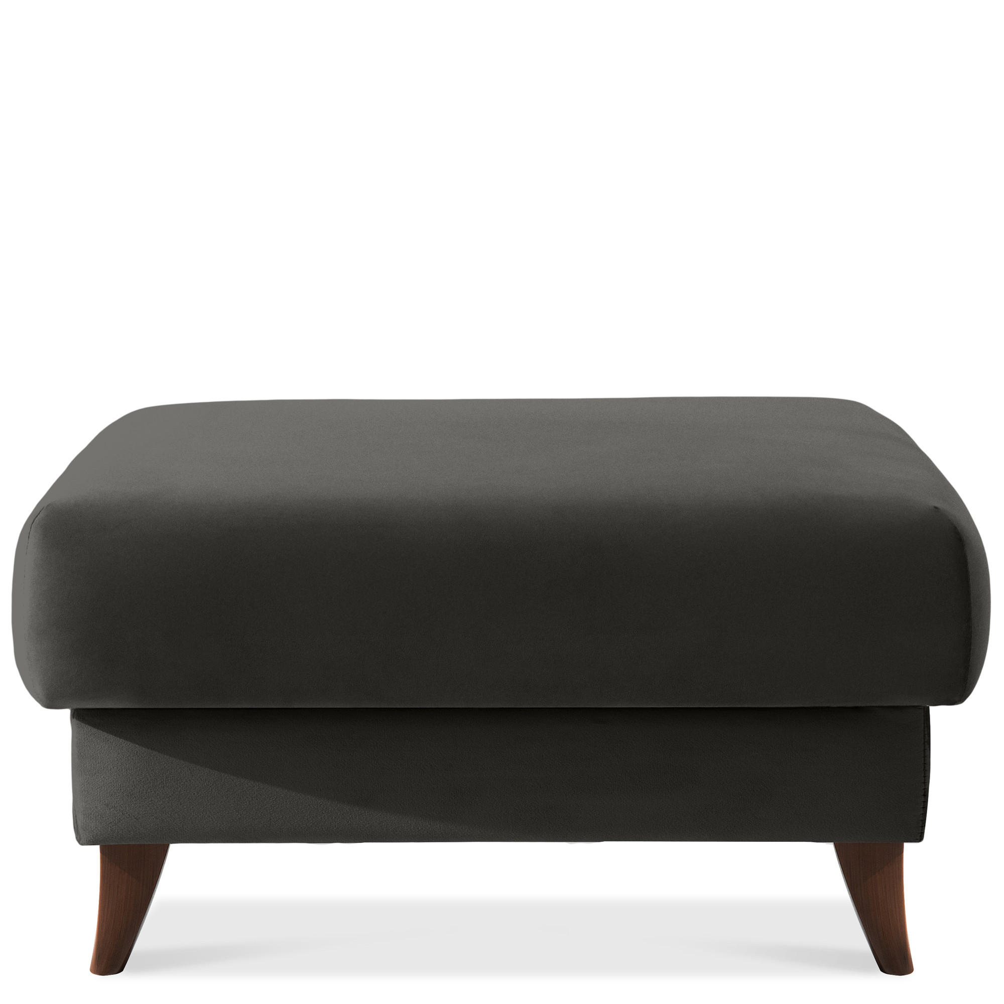 HOCKER GUSTAVO Velours, Anthrazit - Anthrazit, Holz/Holzwerkstoff (92/49/92cm) - KONSIMO®
