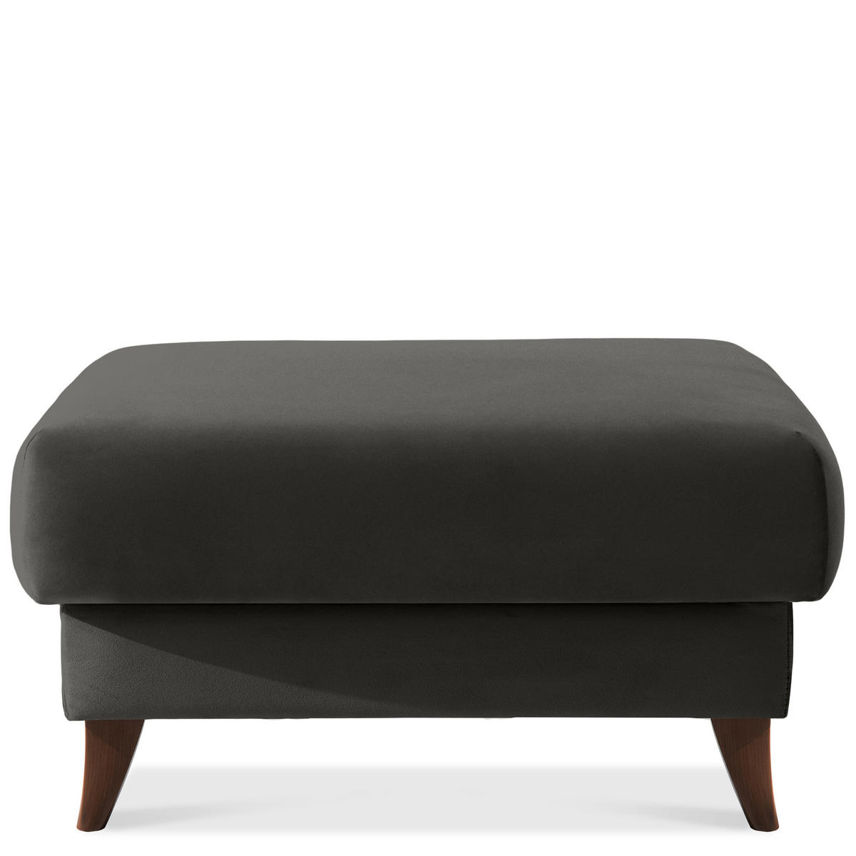 HOCKER GUSTAVO Velours, Anthrazit - Anthrazit, Holz/Holzwerkstoff (92/49/92cm) - KONSIMO®