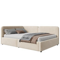 POLSTERBETT 140/200 cm aus Stoff mit hydraulischem Stauraum Beige - Beige, Textil (140/200cm) - Modenvie