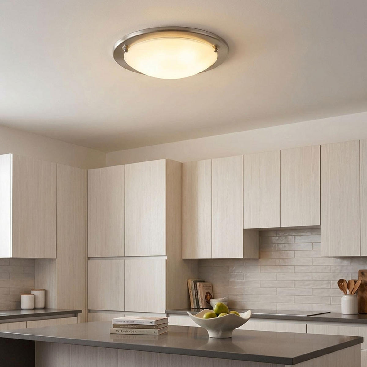 LED DECKENLEUCHTE UFO, Metall, Silber, rund - Silberfarben, Glas (28.5/28.5/8cm) - Globo Lighting
