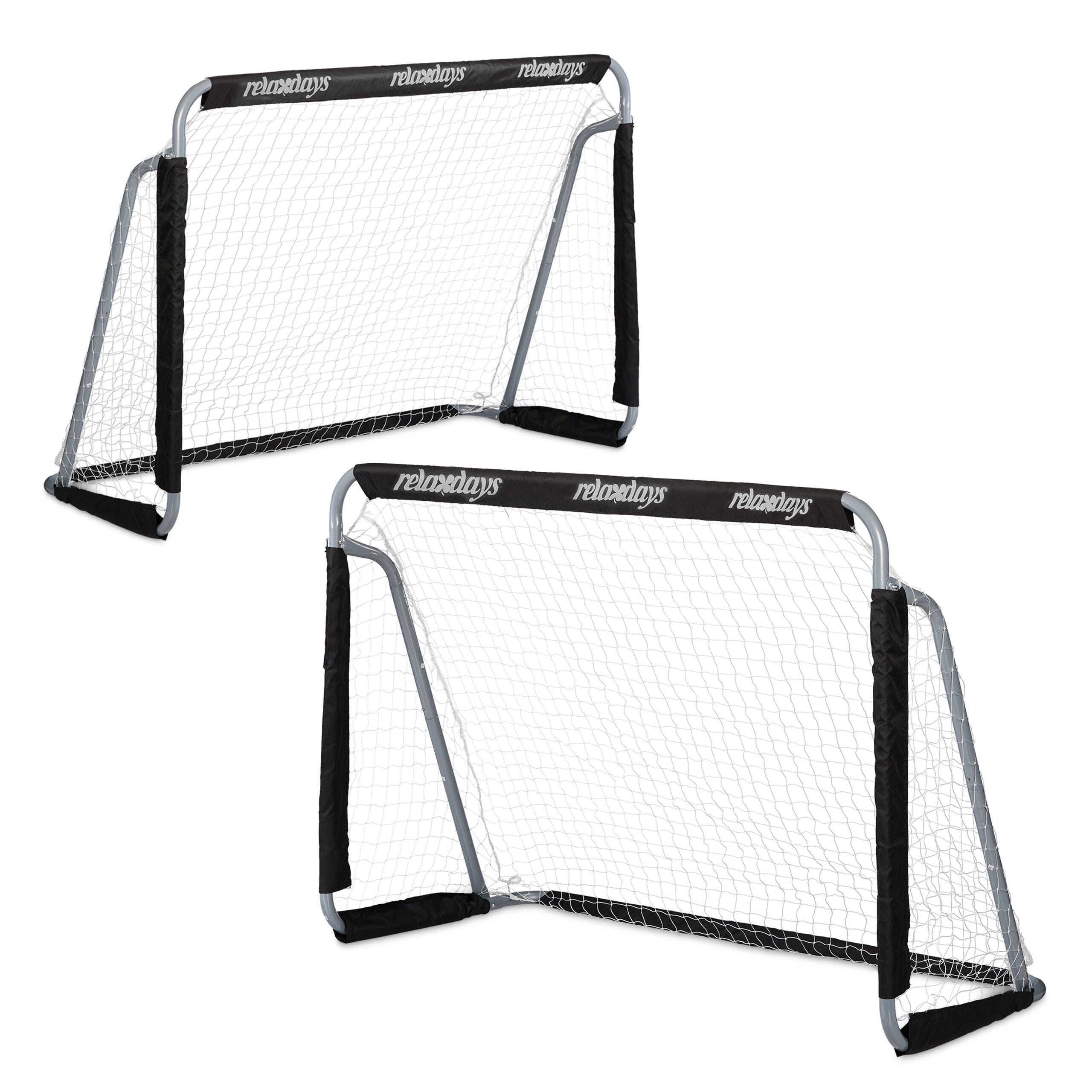 2xFUßBALLTOR - Multicolor, Textil/Metall (150/75cm) - Relaxdays