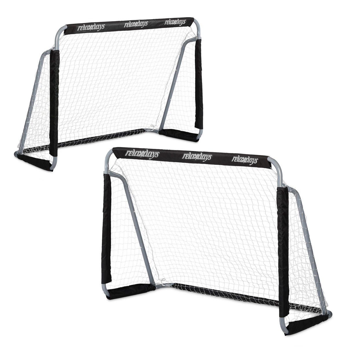 2xFUßBALLTOR - Multicolor, Textil/Metall (150/75cm) - Relaxdays