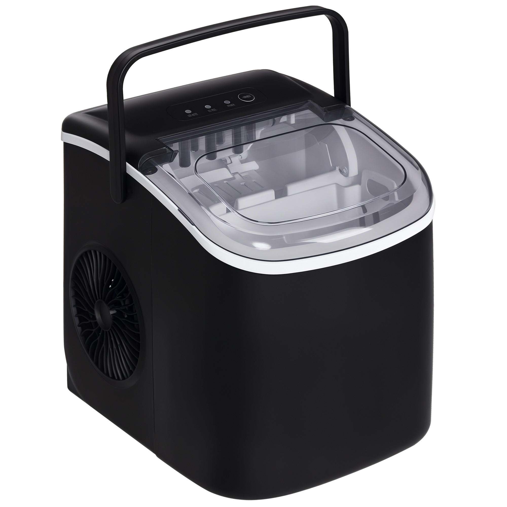 EISMASCHINE DE-17465 12 kg/24h, 9 Würfel in 6-12 Min. Schwarz - Schwarz, Kunststoff (22.2/29/29.4cm) - ComfortXL