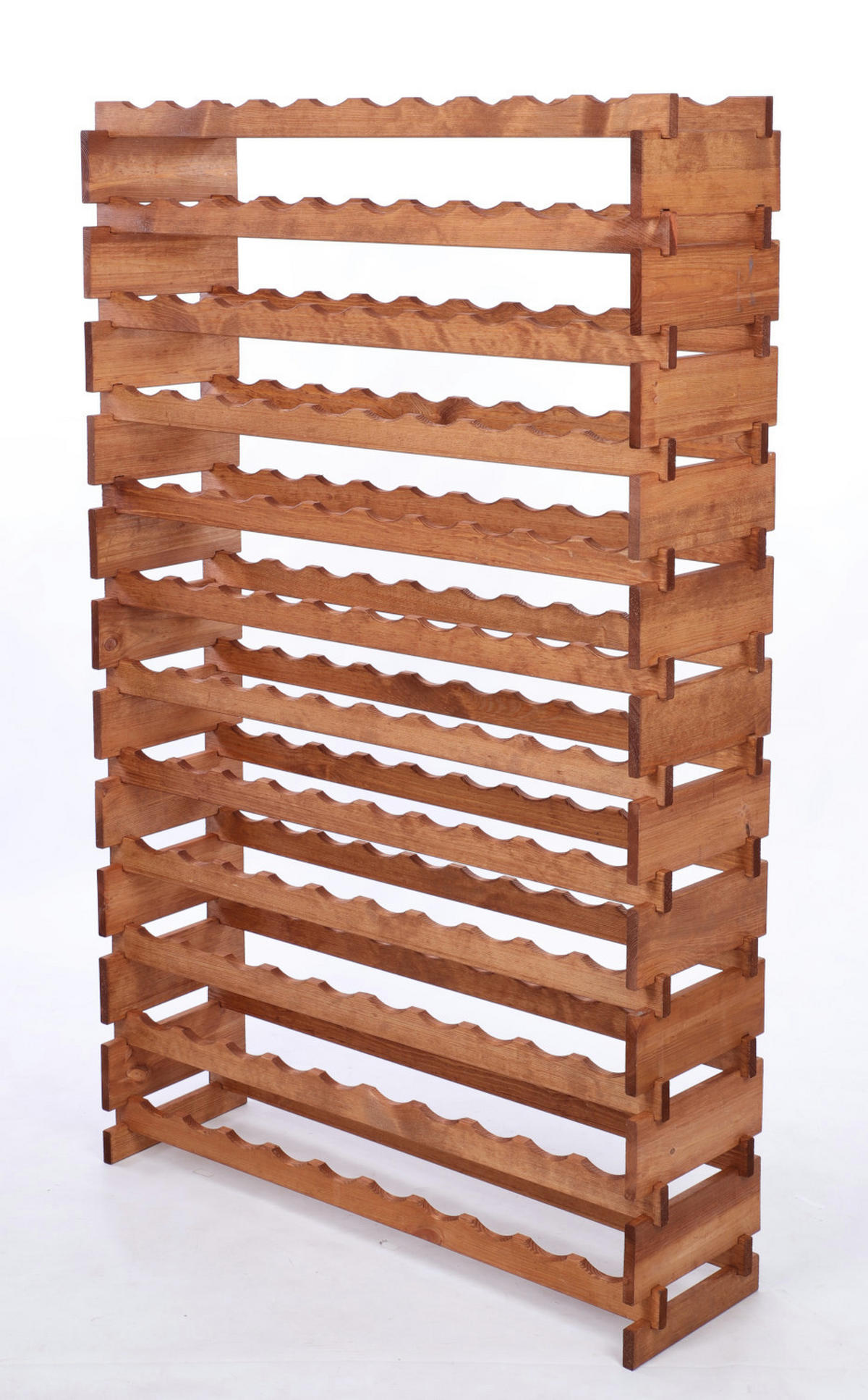 WEINREGAL VINOTECA FLEX PRO HxBxT 163x103x28cm 120 Flaschen auf 12 Ebenen Braun geölt - Braun, Holz (103/163/28cm) - PROREGAL