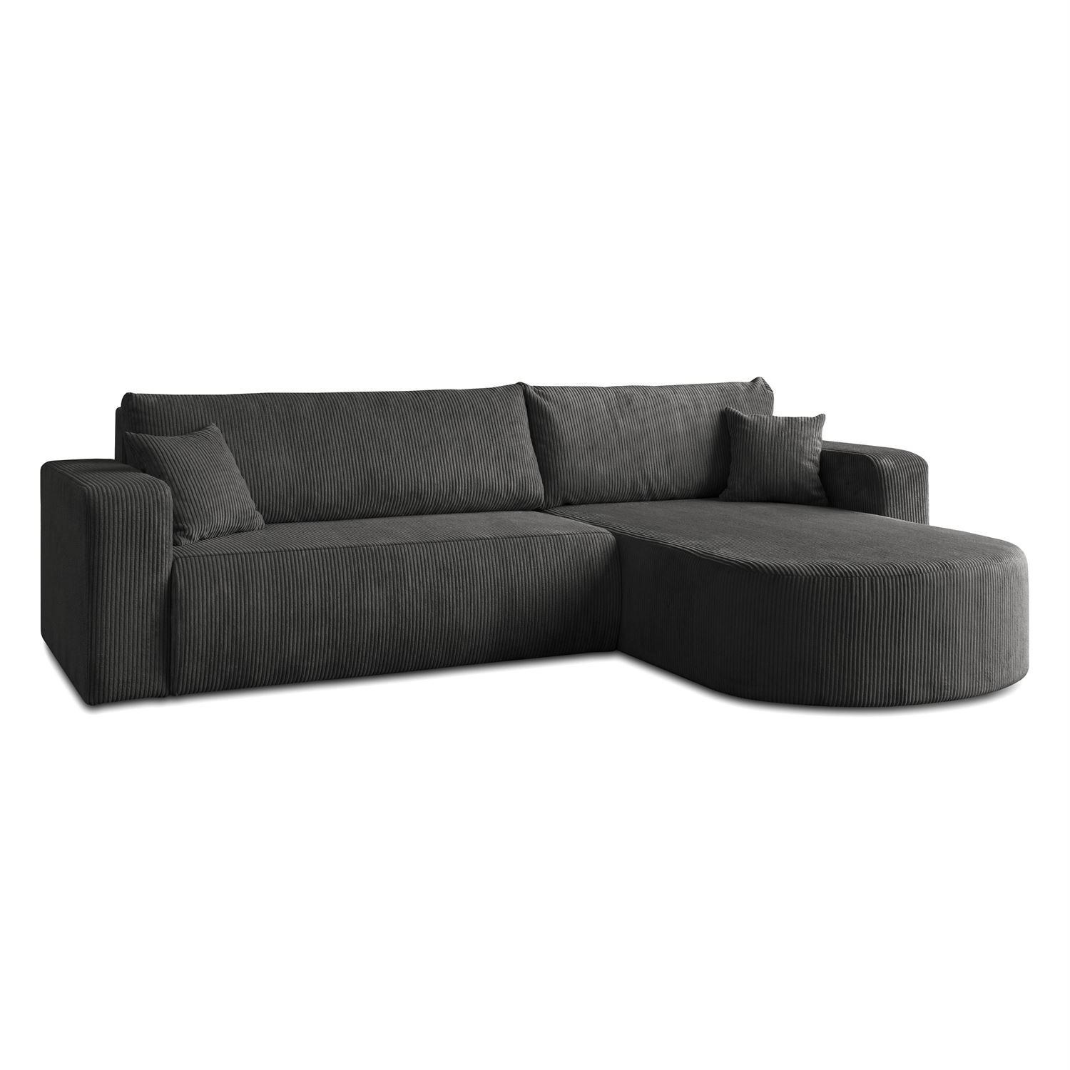 ECKSOFA SOPRANO mit Schlafunktion und Stauraum POSO 34 - Dunkelgrau, Textil (271/175cm) - Lookway
