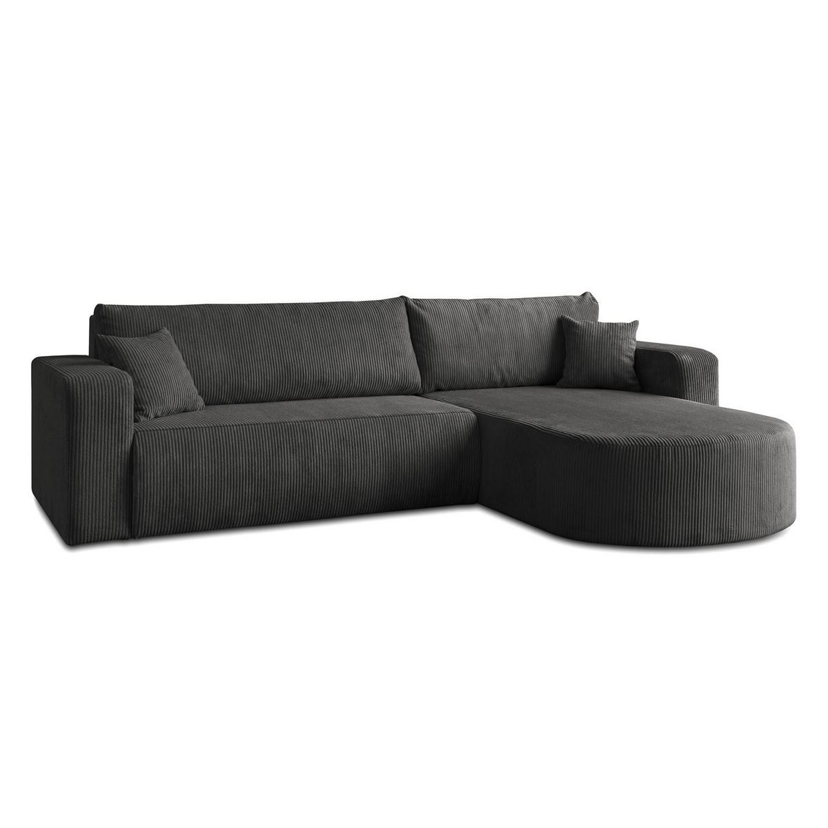 ECKSOFA SOPRANO mit Schlafunktion und Stauraum POSO 34 - Dunkelgrau, Textil (271/175cm) - Lookway