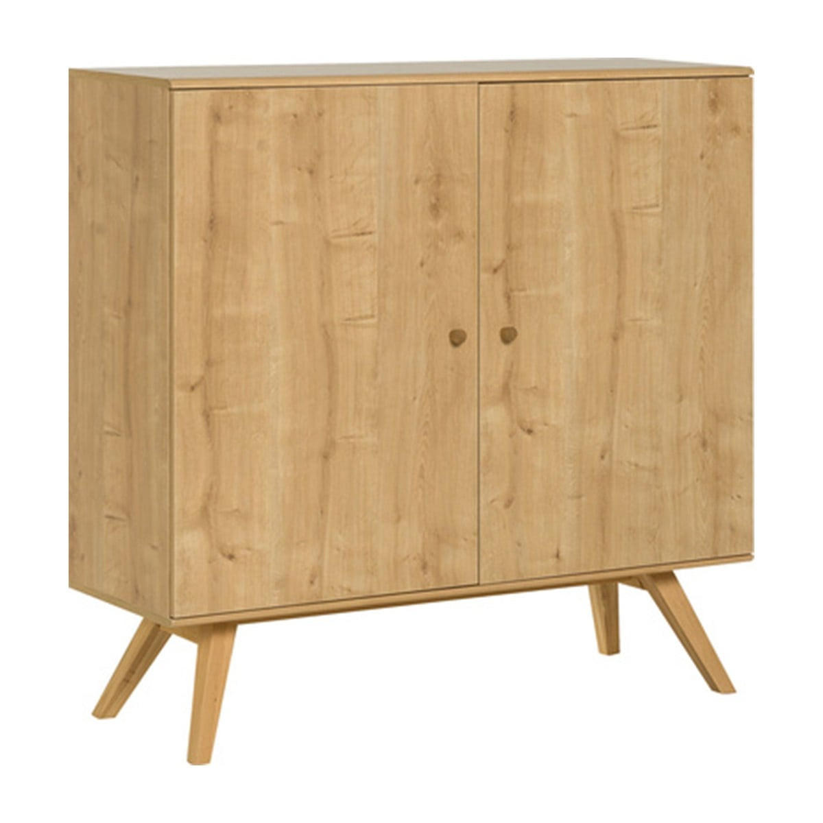 SIDEBOARD mit 2 Türen und 6 inneren Regalen L120 cm - NATURE - Eichefarben, Holzwerkstoff (40/117/120cm) - Calicosy