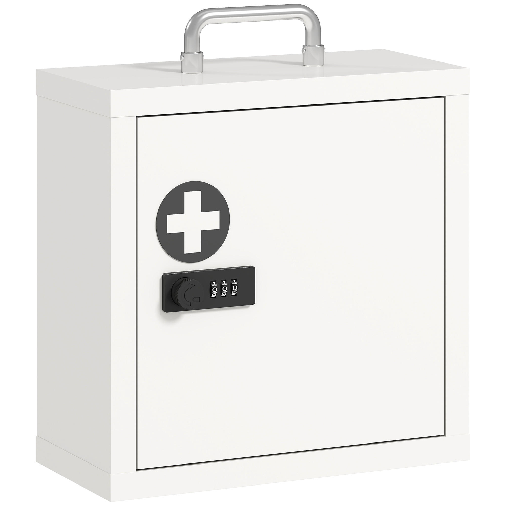 MEDIZINSCHRANK Edelstahl Weiß - Chromfarben/Weiß, Metall (14/30/30cm) - HOMCOM
