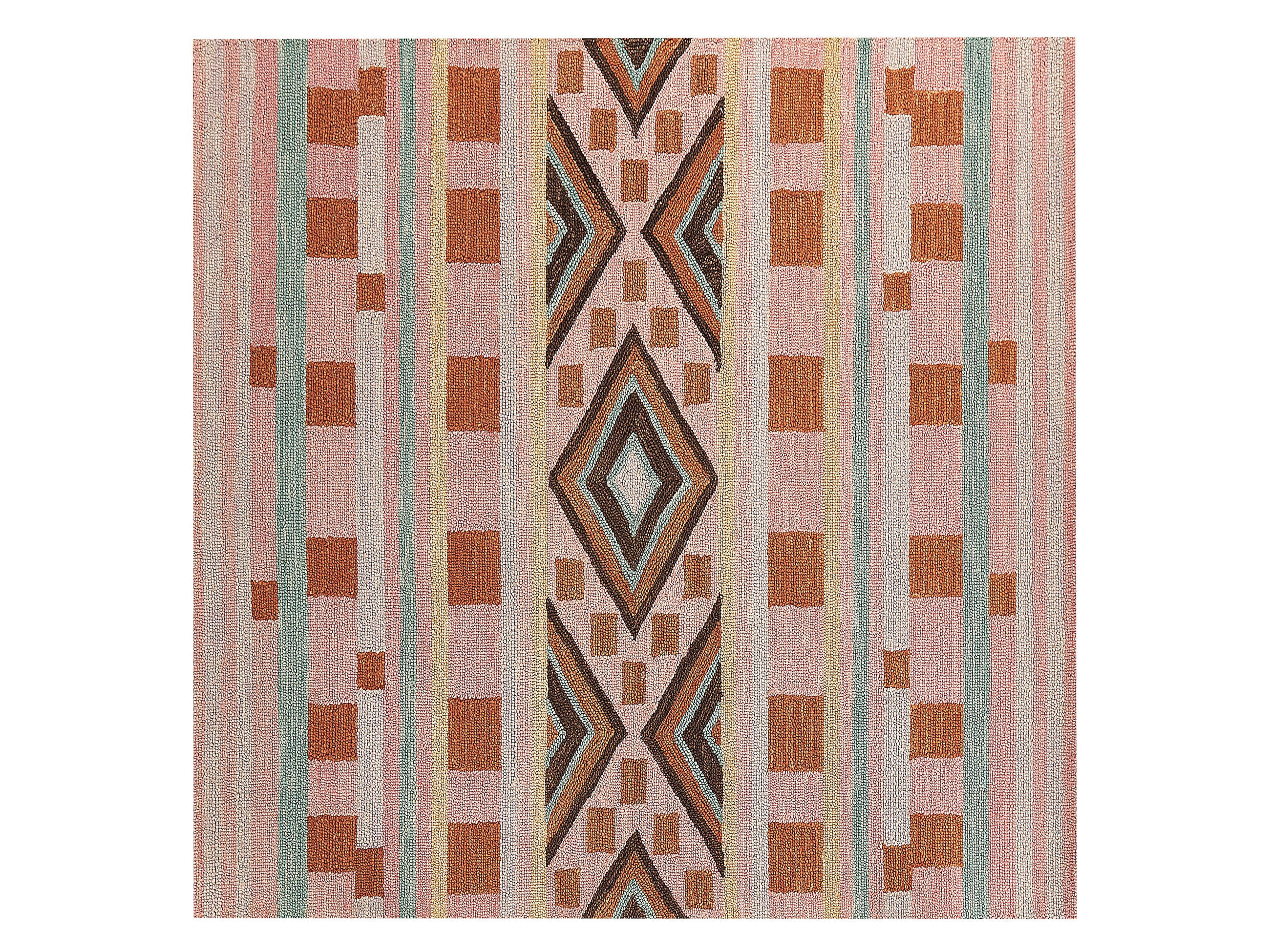 TEPPICH geflochten Yomra 200/200 cm - Multicolor, Textil (200/200cm) - Beliani