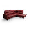 ECKSOFA KONGO RBN14, Eckcouch in L-Form mit Schlaffunktion, Farbe: Rot, Kunstleder, Ottomane Rechts - Rot, Textil (260/200cm) - O-Sofa