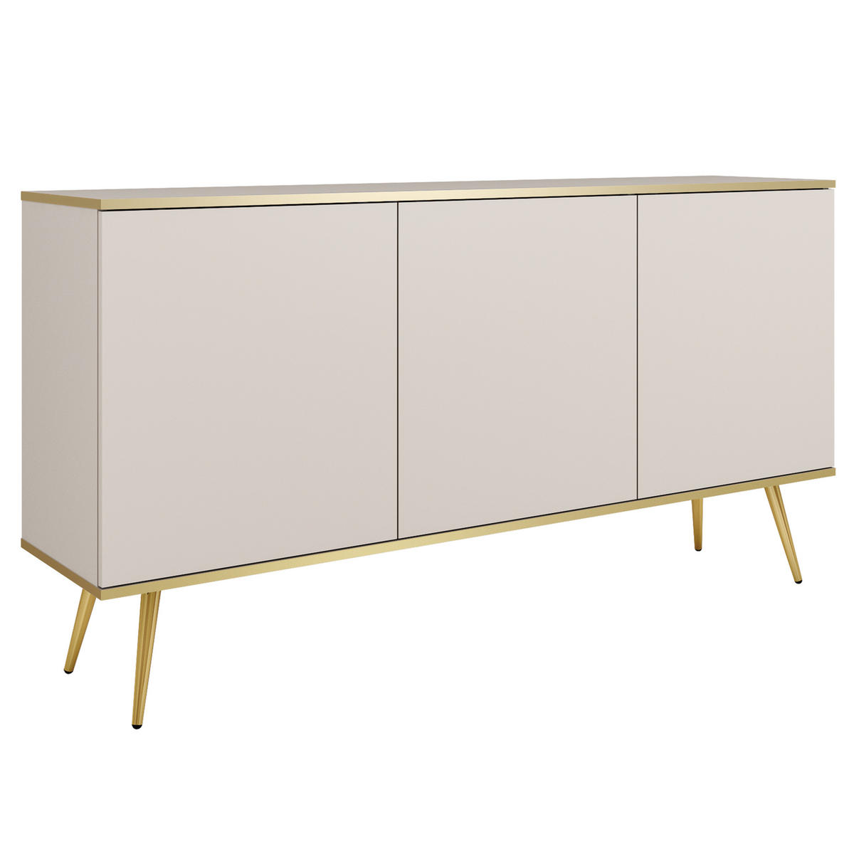 SIDEBOARD VENEZIA 160/85/39cm 3 Türen Beige - Beige, Holzwerkstoff (160/85/39cm) - MASSENO
