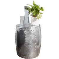 BEISTELLTISCH Aluminium Orientalisch Hammerschlag ENNS, Silber 42x42x49 cm - Silberfarben, Metall (42/42/49cm) - KADIMA DESIGN
