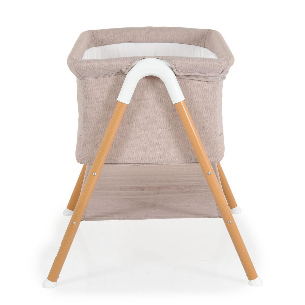 BEISTELLBETT Kalinihta hellbraun 90 x 53 cm, Matratze, Moskitonetz, rutschfeste Füße, Ablagefläche - Braun, Metall (48/79cm) - Moni