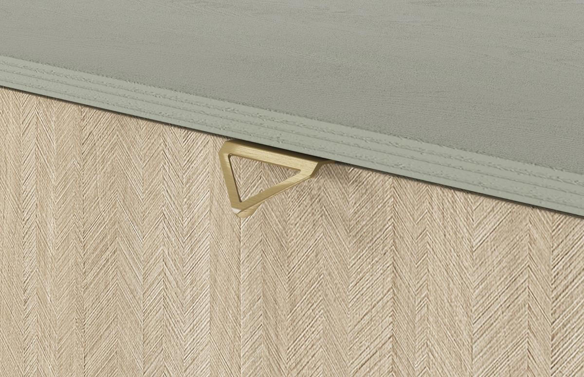 NACHTTISCH FIRR S54, Eukalyptus, Goldgriffe, Beistelltisch, 1 Schublade - Eukalyptusholzfarben, Holzwerkstoff (54/54/38cm) - Bettso