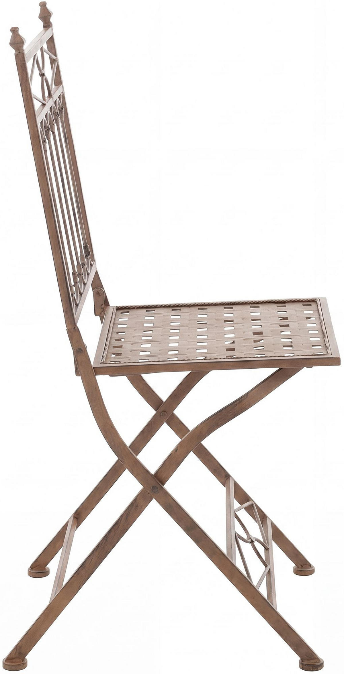 GARTENKLAPPSTUHL Metall Antik Braun - Braun, Metall (40/95/40cm) - CLP