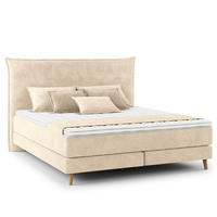 BOXSPRINGBETT - Klassisch - Creme, Holz (180/200cm) - home24
