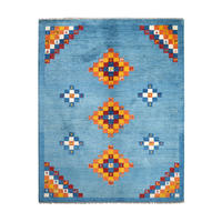 TEPPICH Gabbeh Sonnat Blau 194/153 cm Schurwolle - Blau, Textil (153/194cm) - Looma