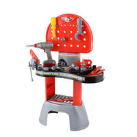 SPIELERKZEUG Kinderwerkstatt 43221 rot Werkzeugwagen, Elektroschrauber, Schraubendreher, Zubehör, Kunststoff - Rot, Kunststoff (30/75/49cm) - Polesie