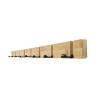 GARDEROBENLEISTE HOOK inkl. Haken und Magnete - Bambus - 8 x Haken - Naturfarben, Holz (82/5.5/2cm) - Home Deluxe