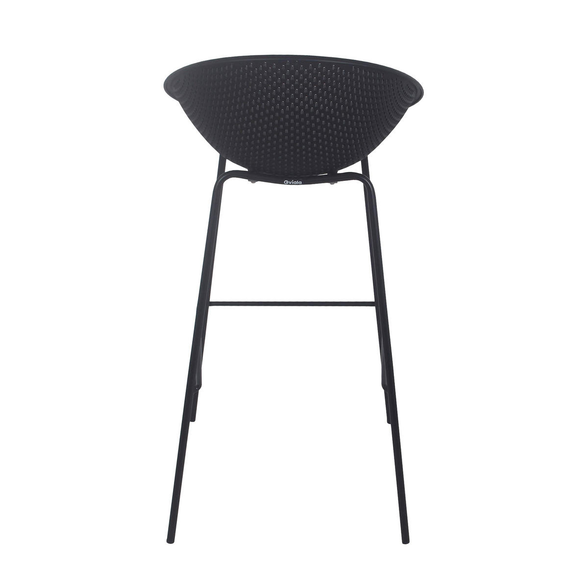 GARTENSTUHL 4-tlg., Schwarz - Schwarz, Kunststoff (49/50cm) - Oviala