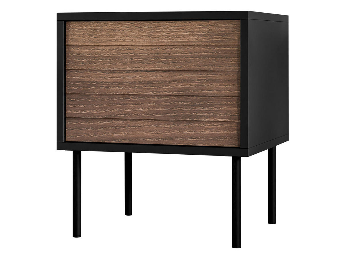 NACHTTISCHE-SET Cortina - Schwarz/Braun, Holzwerkstoff/Metall (45/51/40cm) - MIRJAN24