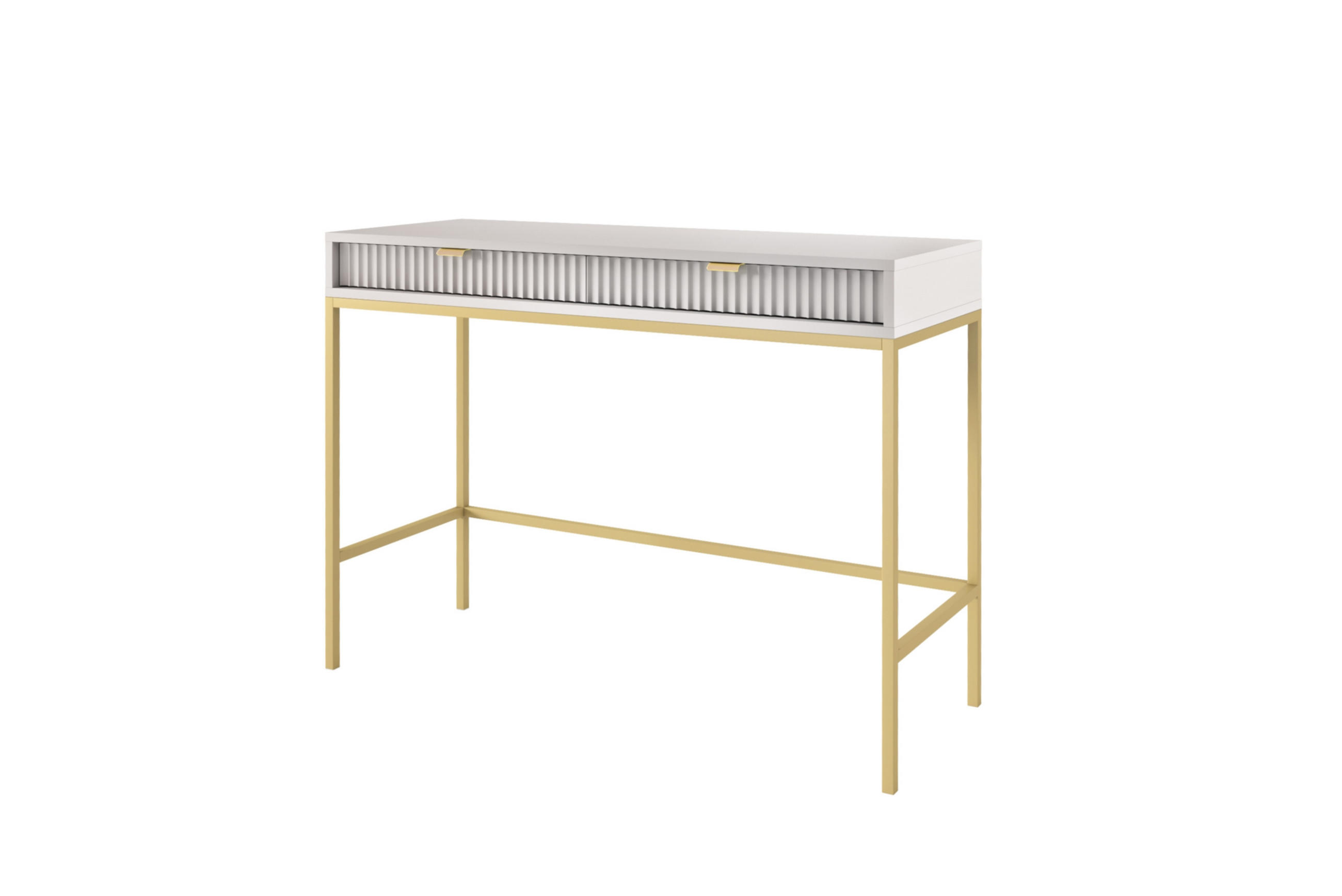 SCHMINKTISCH ZOVA Grau 104x77x50 cm Little table, Freistehend - Goldfarben/Grau, Holzwerkstoff/Metall (50/104/77cm) - DomoHome