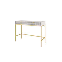 SCHMINKTISCH ZOVA Grau 104x77x50 cm Little table, Freistehend - Goldfarben/Grau, Holzwerkstoff/Metall (50/104/77cm) - DomoHome