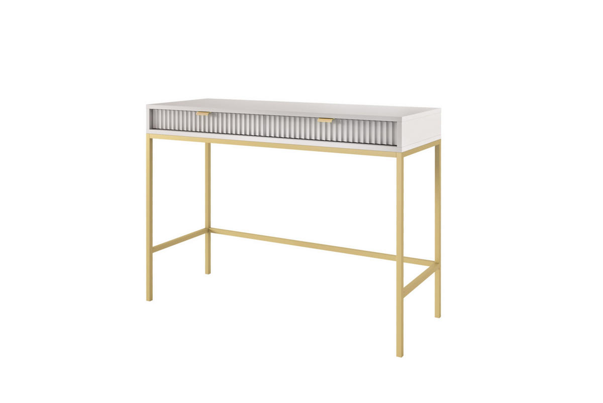 SCHMINKTISCH ZOVA Grau 104x77x50 cm Little table, Freistehend - Goldfarben/Grau, Holzwerkstoff/Metall (50/104/77cm) - DomoHome