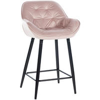 BARHOCKER Gibal Samt pink - Schwarz/Rosa, Textil/Metall (54/93.5/57.5cm) - TPFLiving