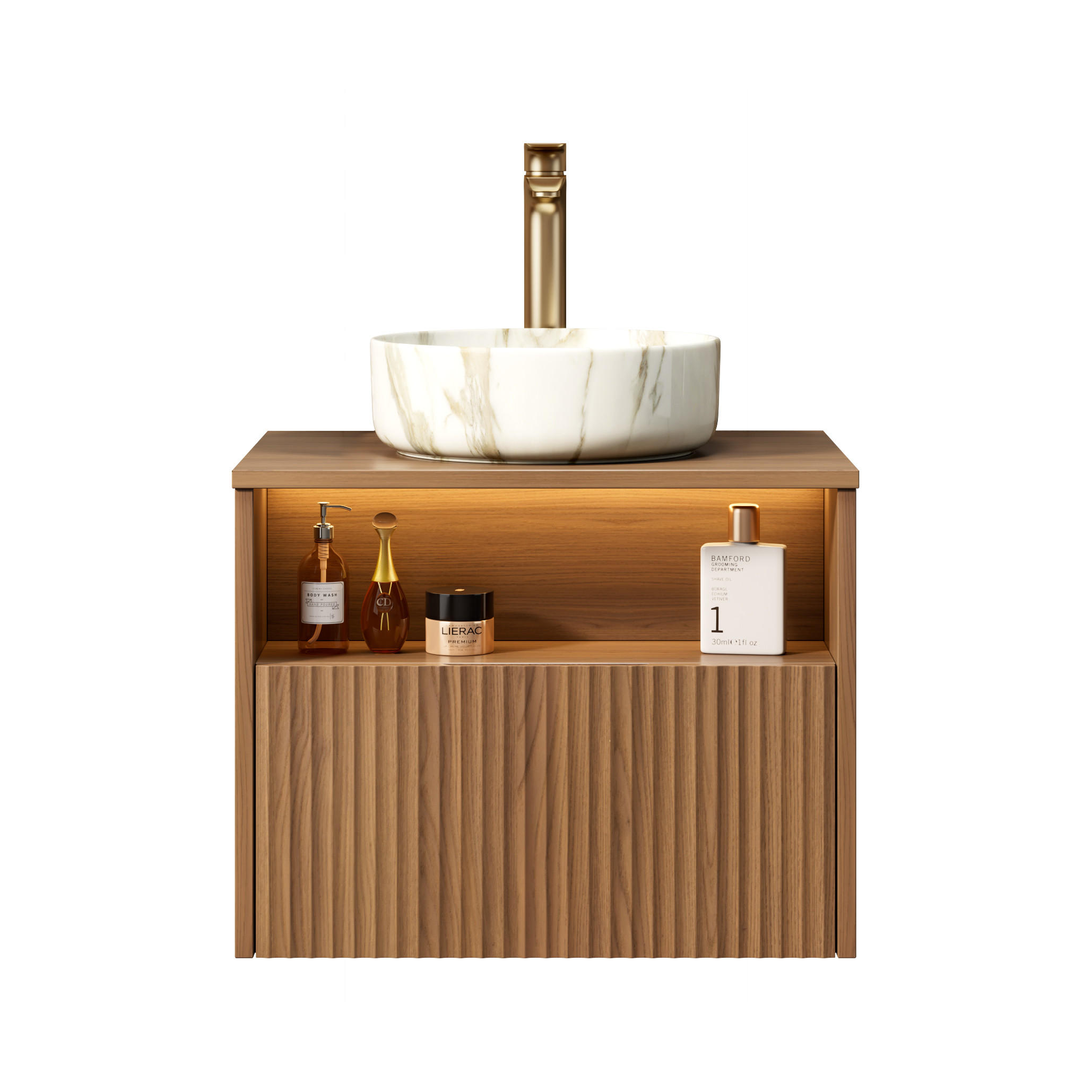 WASCHTISCH Braun-Eiche 60/46/58 cm - Eichefarben, Holz (60/58.8/46cm) - PANGIVO