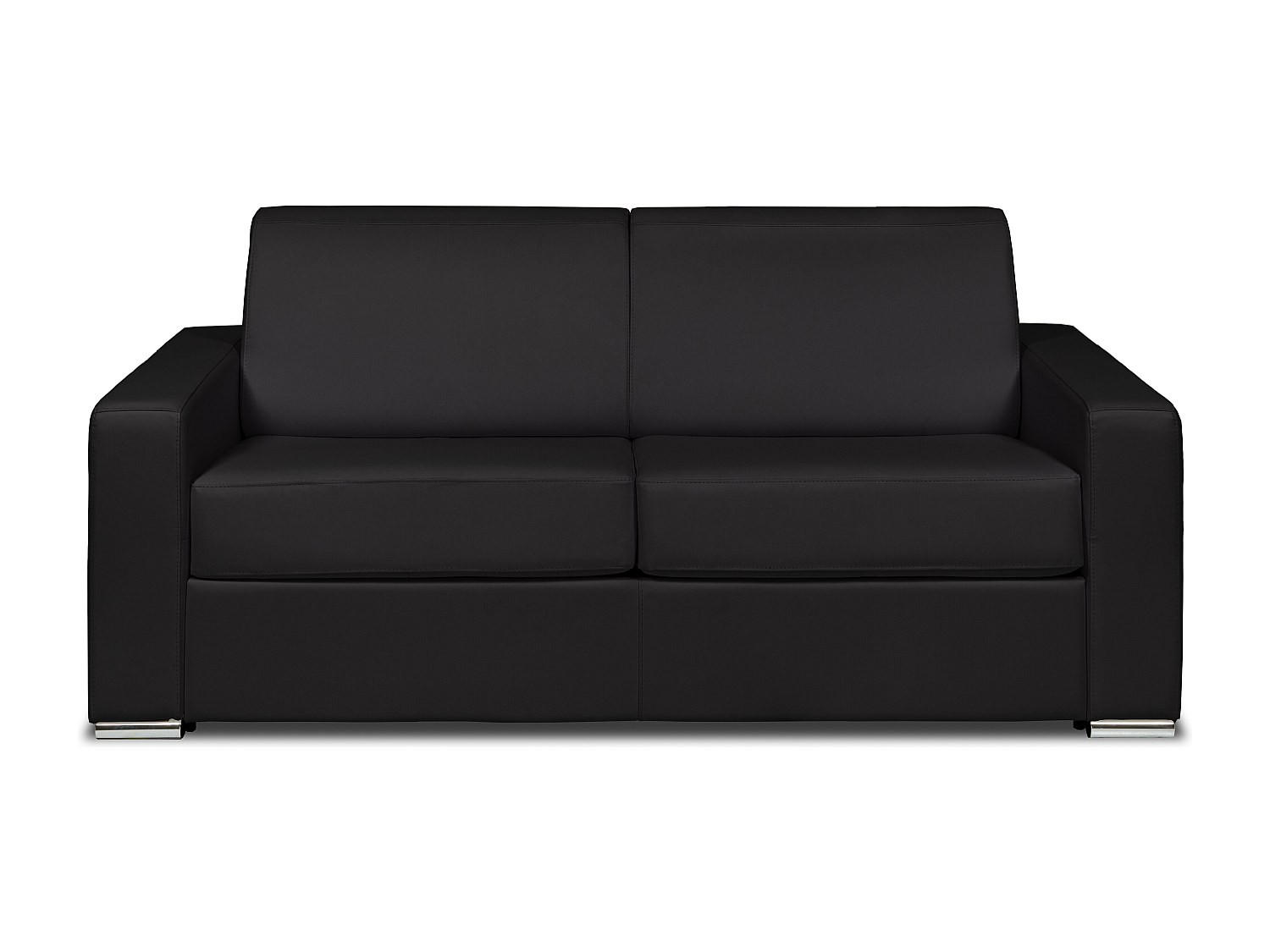 SCHLAFSOFA - 3 Personen - Leder - Schwarz - - Schwarz, Leder (194/99/223cm) - Vente-Unique