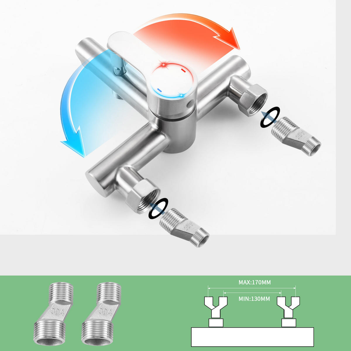 BRAUSESET Trubin 15/8/11 cm - Silberfarben, Metall (15/8/11cm) - ZMH