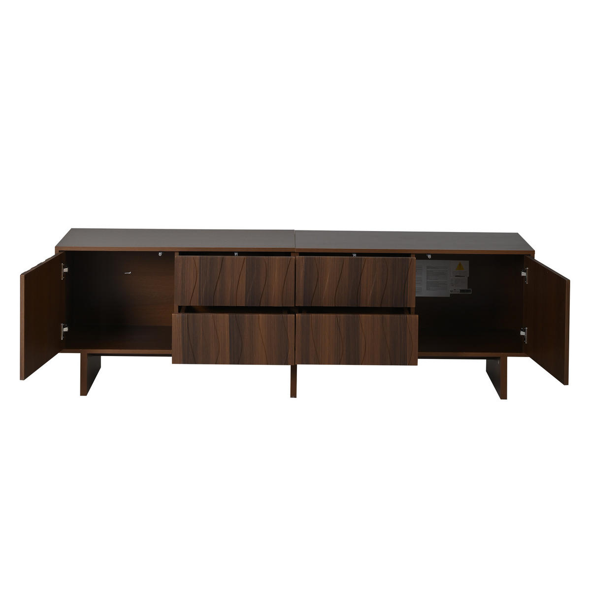 TV-SCHRANK 180/40/56 cm Nussbaum dunkel mit 4 Schubladen und 2 Türen - Nussbaumfarben, Holzwerkstoff (180/56/40cm) - Oxeza