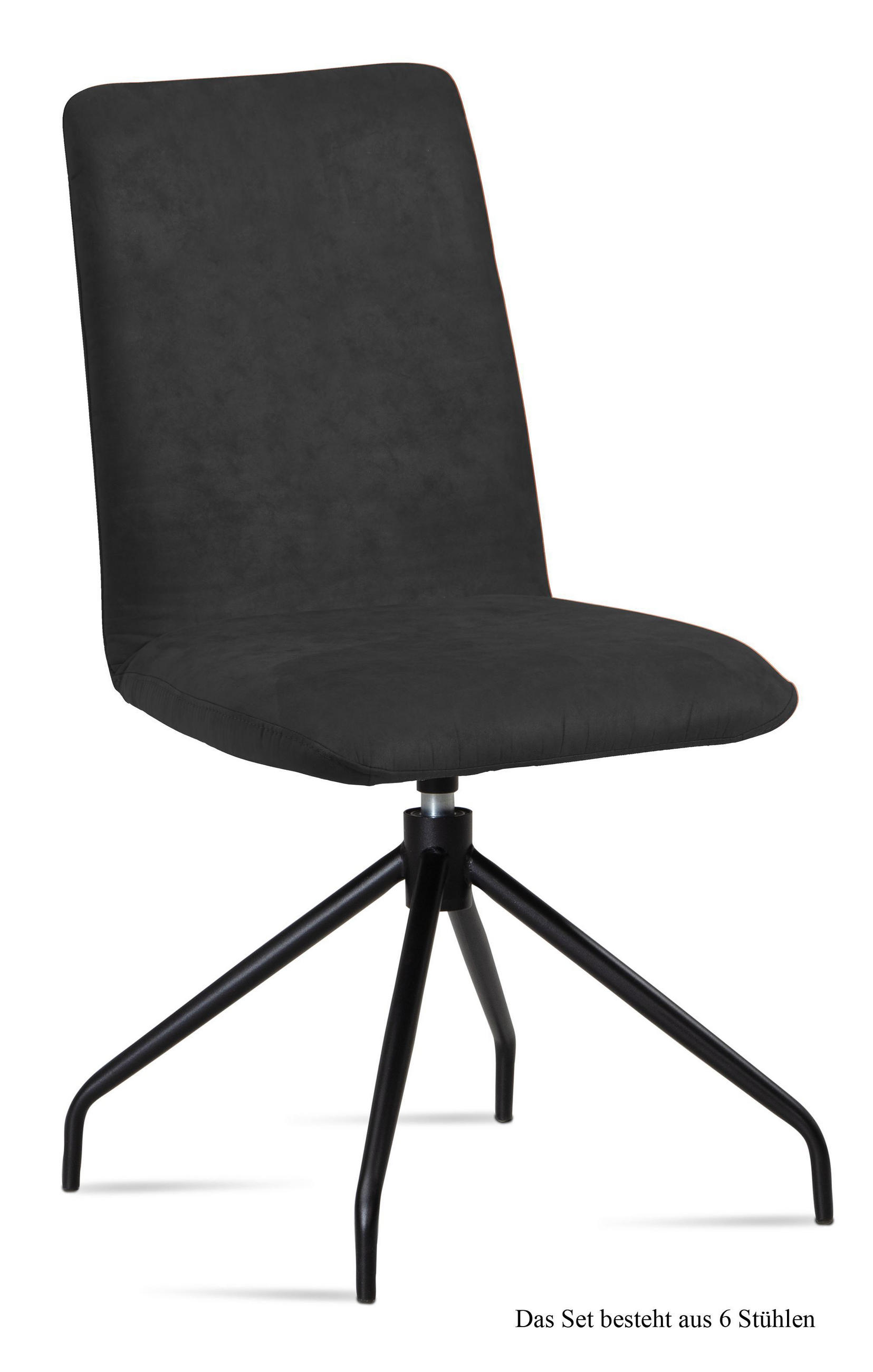 ESSZIMMERSTUHL drehbar (6er-Set) Divona 47x92x60 Schwarz/Anthrazit - Anthrazit/Schwarz, Kunststoff (60/92/47cm) - 58aufmkessel