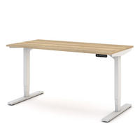 SCHREIBTISCH Elektrisch höhenverstellbarer Schreibtisch Y-Line Eiche Natura Signalweiß 140/70/62-127cm - Weiß/Eiche Artisan, Holzwerkstoff/Metall (70/140/127cm) - ASSMANN