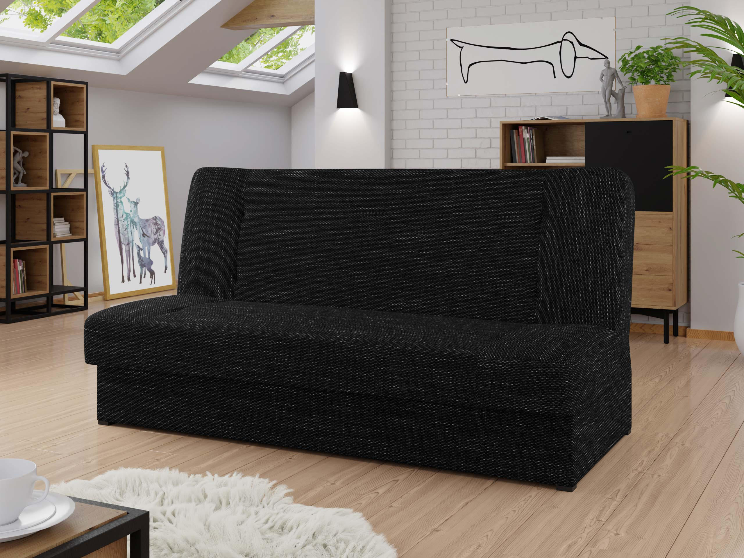 Thumbnail - Mirjan24 Schlafsofa, Schwarz, Textil, 3-Sitzer, Rechteckig, 192x93x85 cm, Wohnzimmer, Sofas & Couches, Schlafsofas