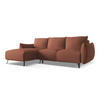 ECKSOFA mit Schlaffunktion Chenille Stoff Pink - Pink/Hellrosa, Textil/Metall (162/242cm) - Makamii