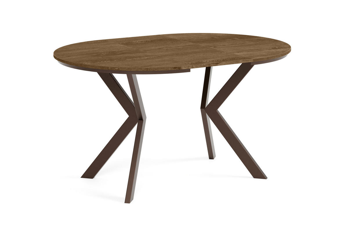 ESSTISCH EVO mit Felge - Wildeiche/Braun, Holzwerkstoff/Metall (100/100/76cm) - Meblini