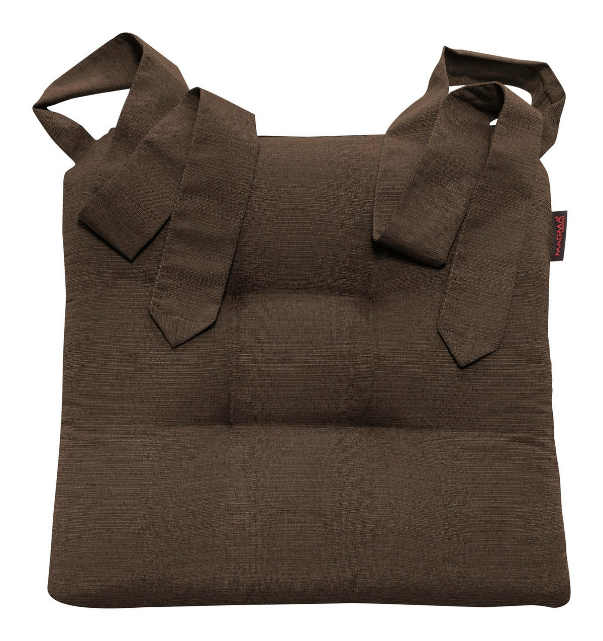 STUHLKISSEN Fino mit Schleifenband 2er Set braun - Braun, Textil (46/42/7cm) - Magma Heimtexx
