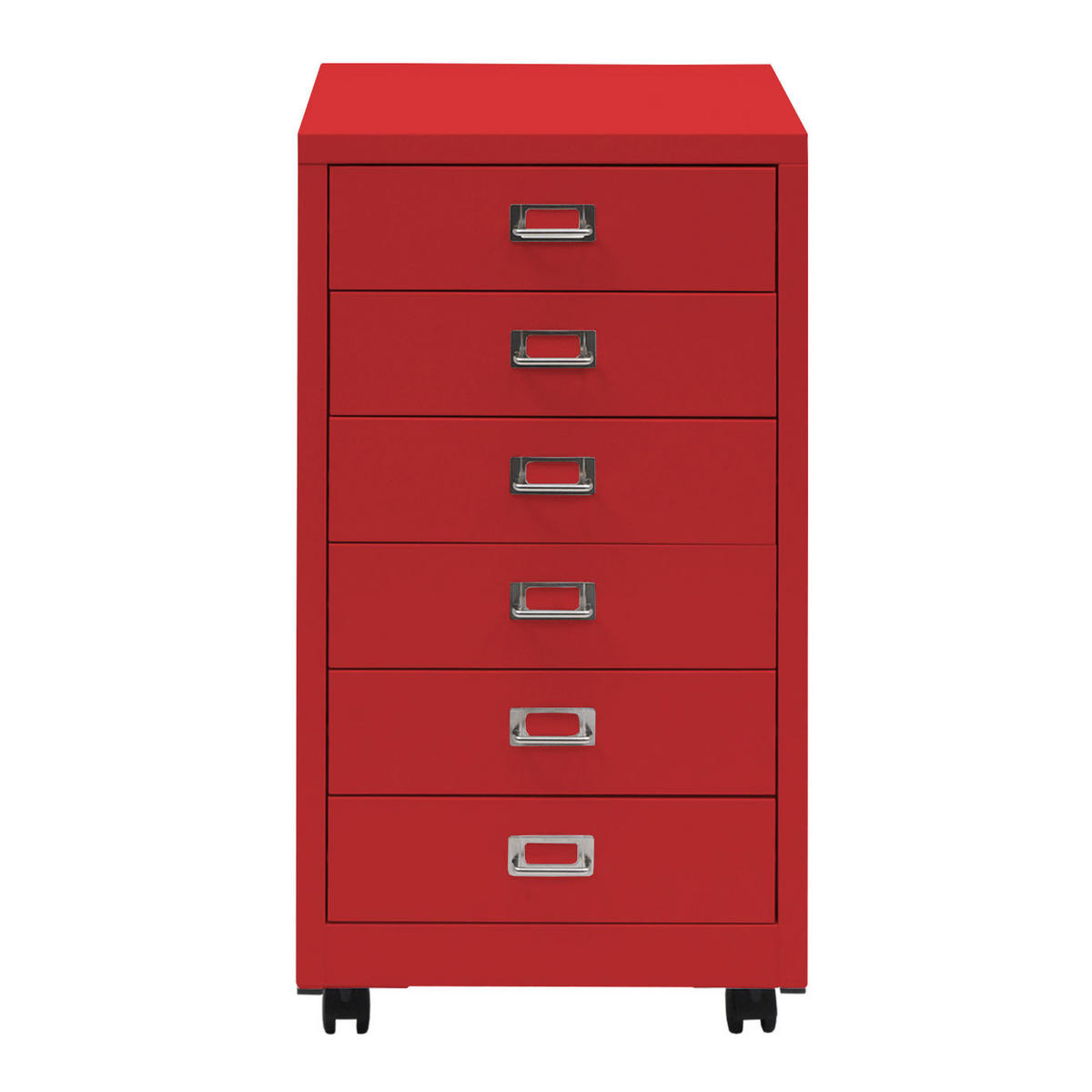 ROLLCONTAINER 75x40x41cm Metall 6 Schubladen Rot - Rot, Metall (40/75/41cm) - PROREGAL