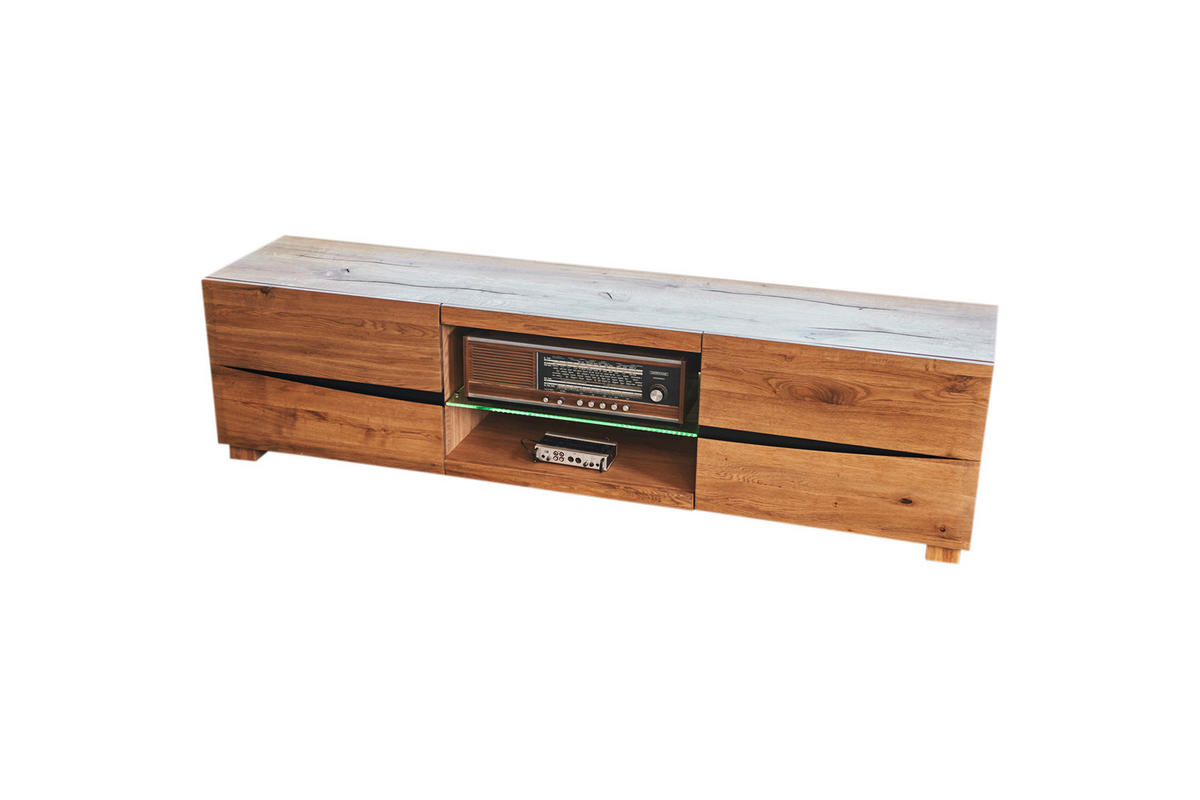 LOWBOARD YOSHA Holz - Naturfarben, Holz (200/52/45cm) - KAWOLA