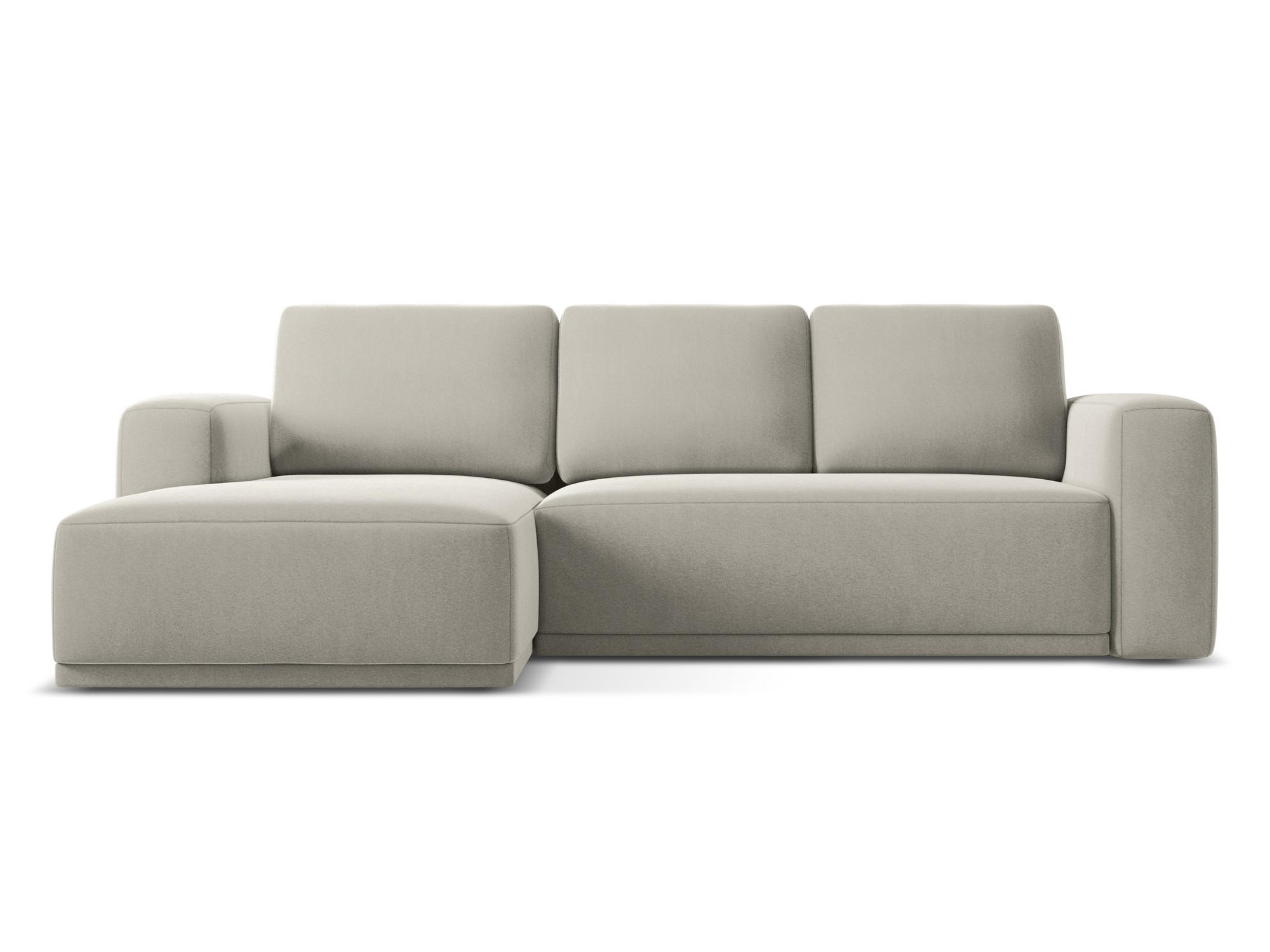 Thumbnail - Makamii Ecksofa, Perlmutt, Textil, 3-Sitzer, Füllung: Schaumstoff, L-Form, Ottomane links, 258x160 cm, Made in EU, Wohnz...