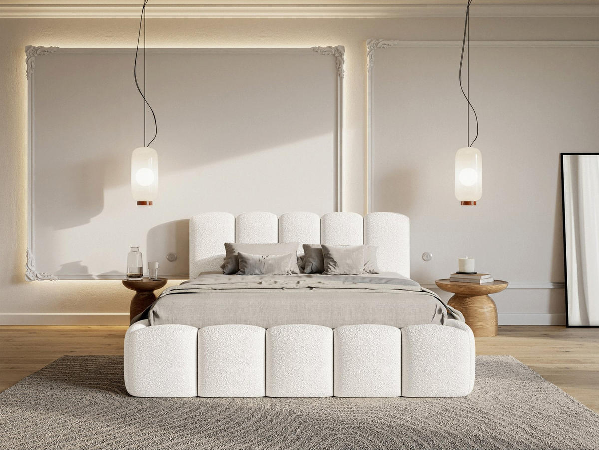 POLSTERBETT Cloudy II Creme 160x200 cm - Creme, Holz/Textil (160/200cm) - Selsey