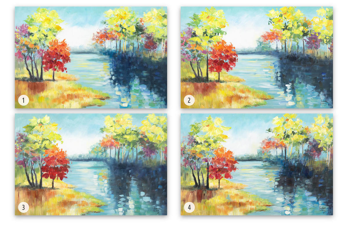 RUČNO SLIKANA AKRILNA SLIKA, 90/60 CM - višebojno, tekstil/drvo (90/60cm) - KUNSTLOFT