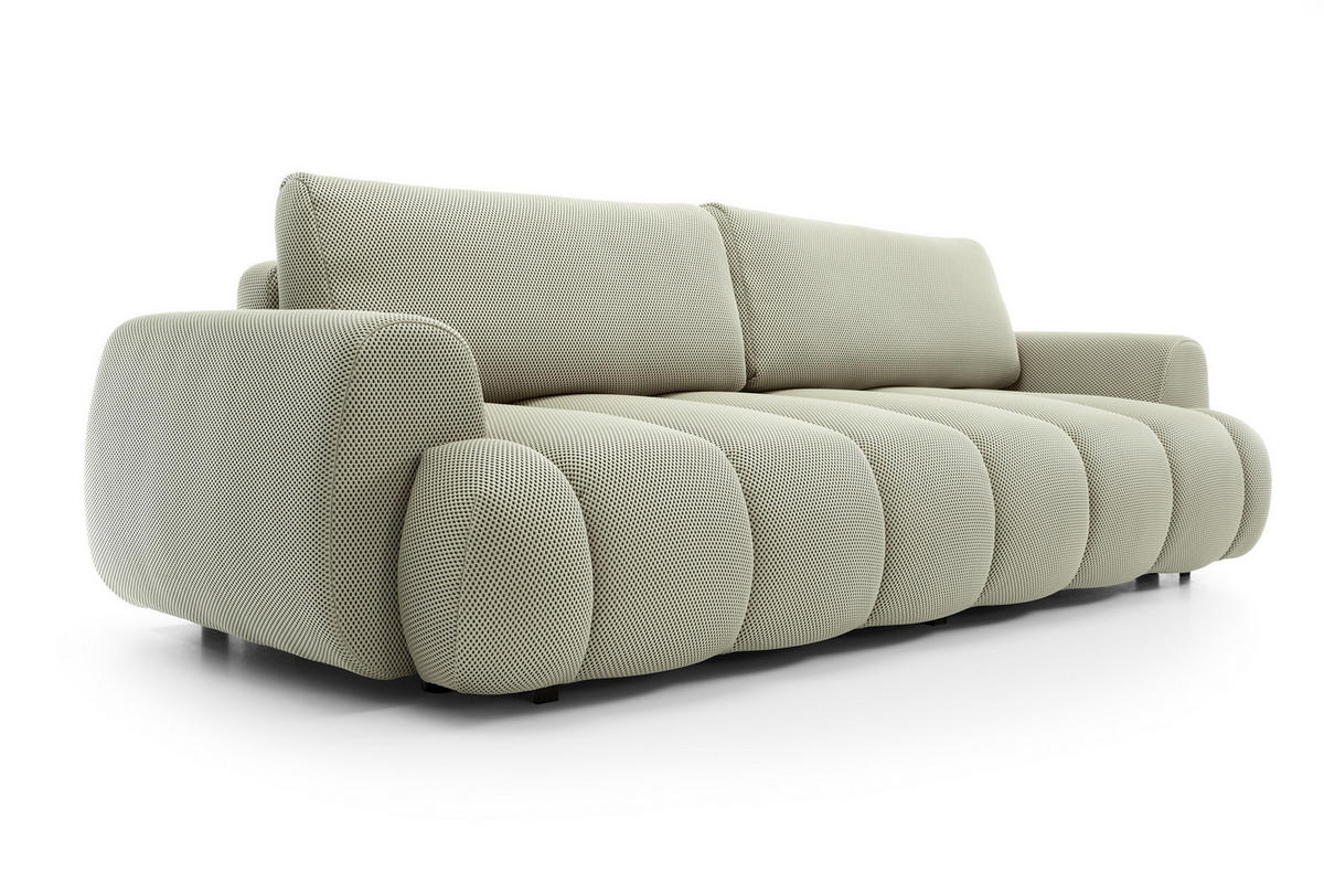 SOFA Pavo Beige, Schlafsofa mit gestepptem Sitz - Beige, Holzwerkstoff (263/81/110cm) - Bettso