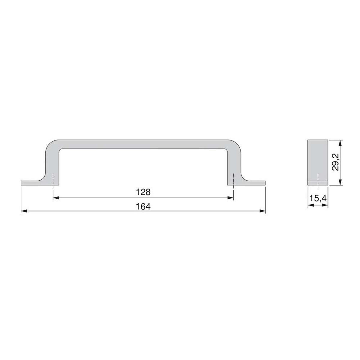 MÖBELGRIFFE Kobe, L164mm, 128mm Achsenabstand, Zamak, Titanfarbig lackiert 20er-set - Titanfarben, Kunststoff (1.54/3/16.4cm) - EMUCA