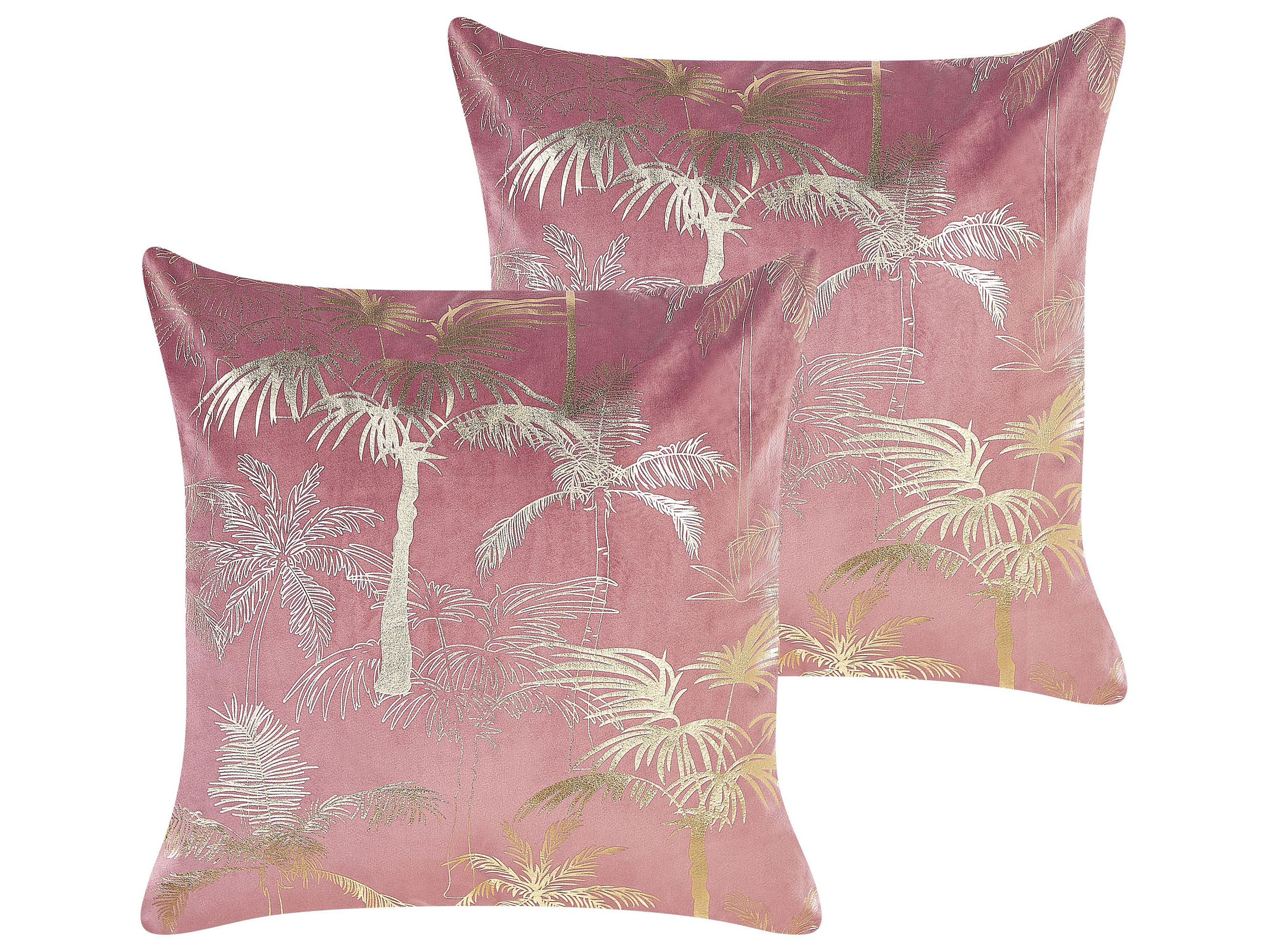 DEKOKISSEN 2er-Set Rosa 45/45 cm Caranday - Pink, Textil (45/45cm) - Beliani